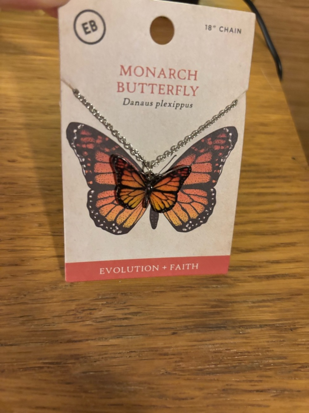 Earthbound Trading Company Monarch Butterfly Necklace pendant 18-inch chain NEW - Picture 7 of 7